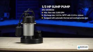8038036 Bur-cam 1 3 HP Sump Pump 2020