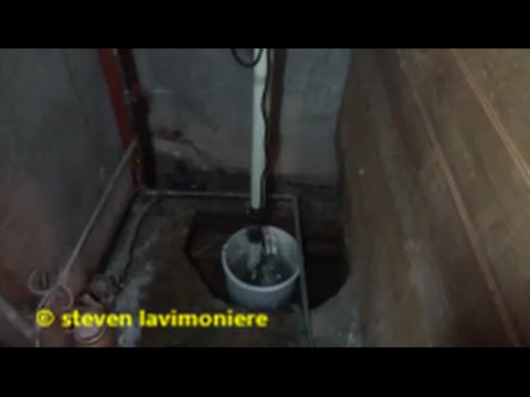 new sump pump installed relocated to storm water drain