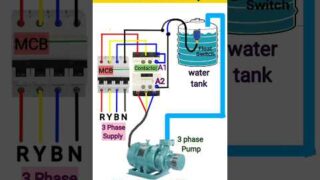 Three Phase Pump Controlled by Float Switch | float switch | shorts | ytshorts #viral