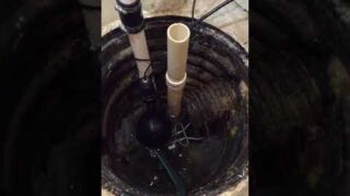 Water powered back up sump pump.